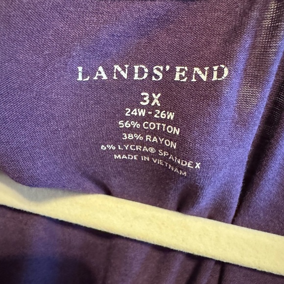 Lands’ End Women’s Purple Crew Neck Long Sleeve Top Shirt Layered Detail Sz 3x - Picture 4 of 8